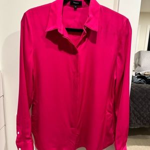 Theory pink blouse